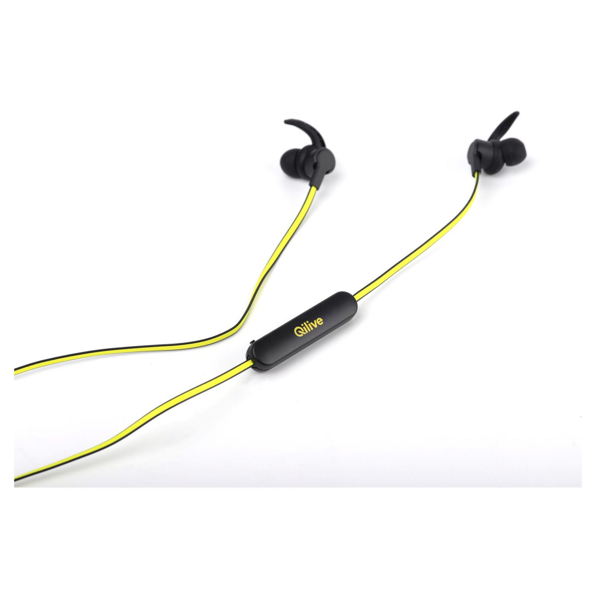 Voir la diapositive 3 : QILIVE Écouteurs Q1668 Sport Bluetooth Noir et Jaune réflectif