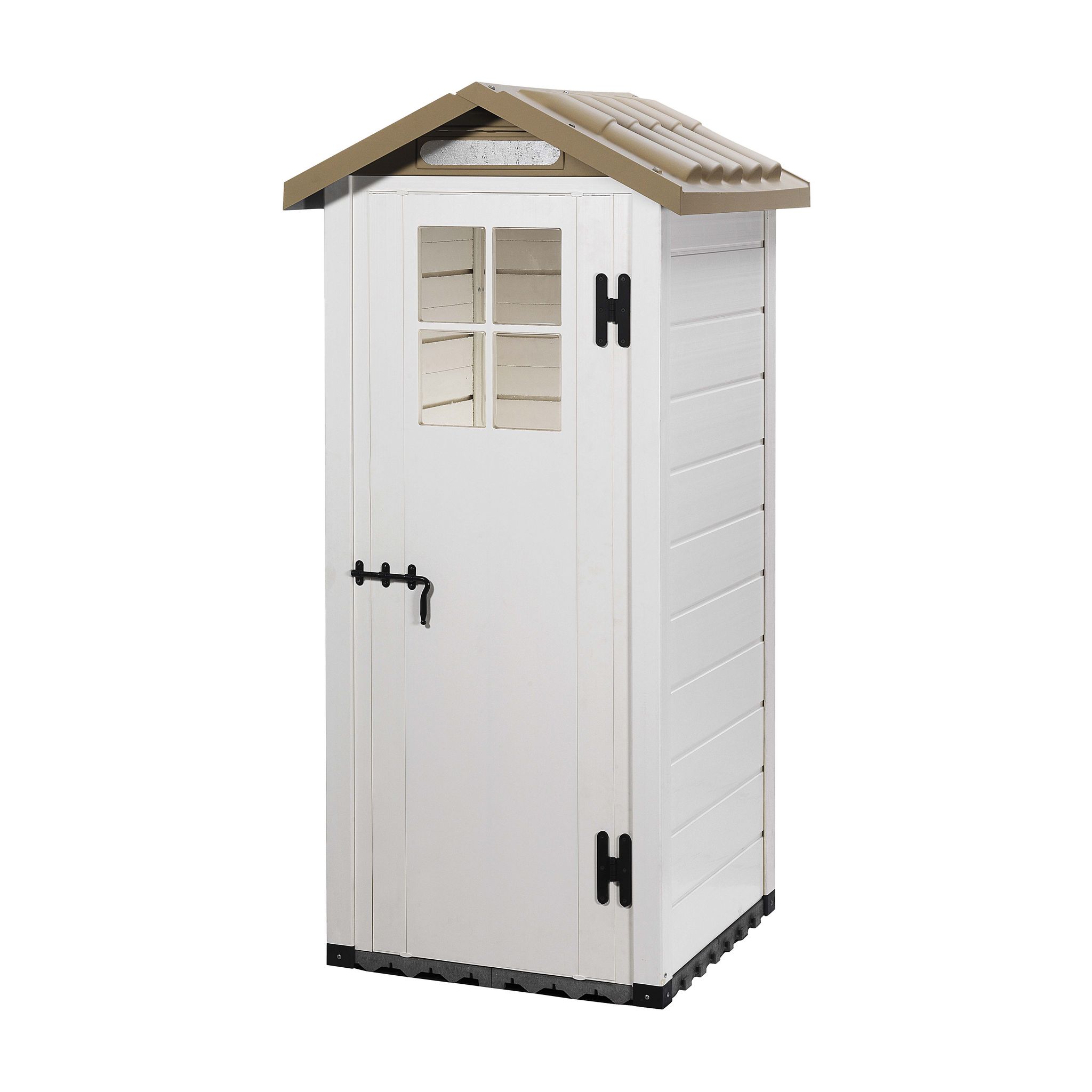 HABRITA Abri de jardin résine - Toit double pente - 96,5 x 96,5 cm