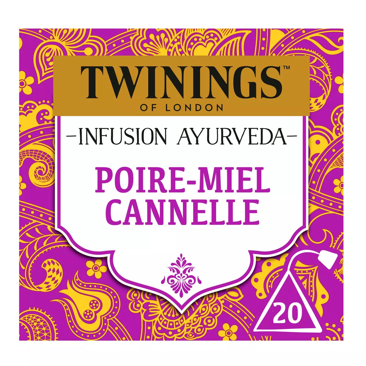 TWININGS Infusion Ayurveda poire miel et cannelle 20 sachets 36g