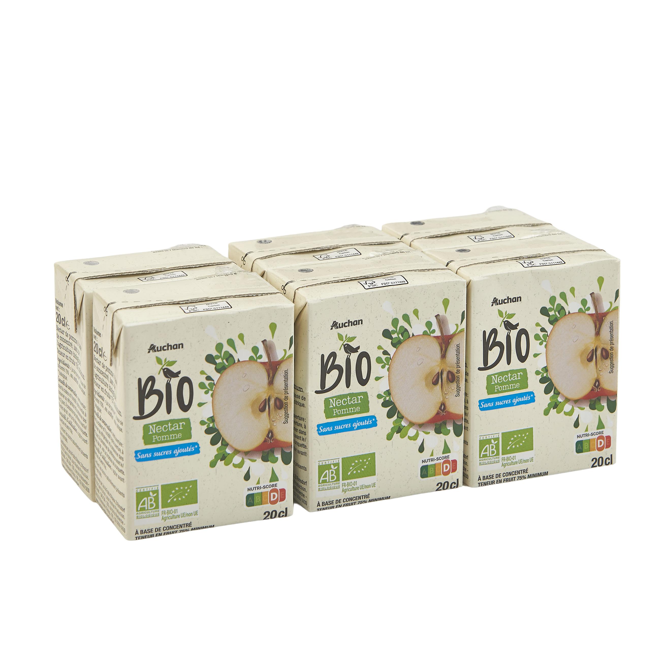 Voir la diapositive 2 : AUCHAN BIO Nectar de pomme 6x20cl