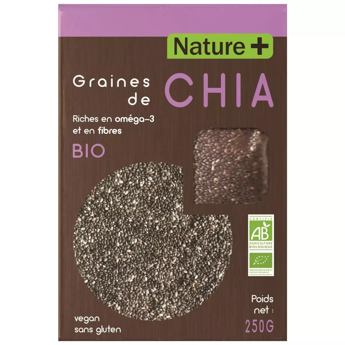 NATURE + Graines de Chia bio 250g pas cher 