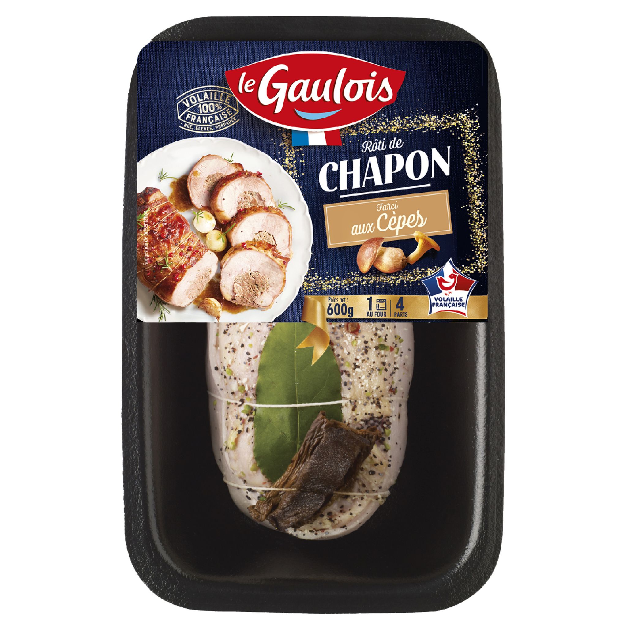 LE GAULOIS Rôti de chapon farci aux cèpes 4 parts 600g