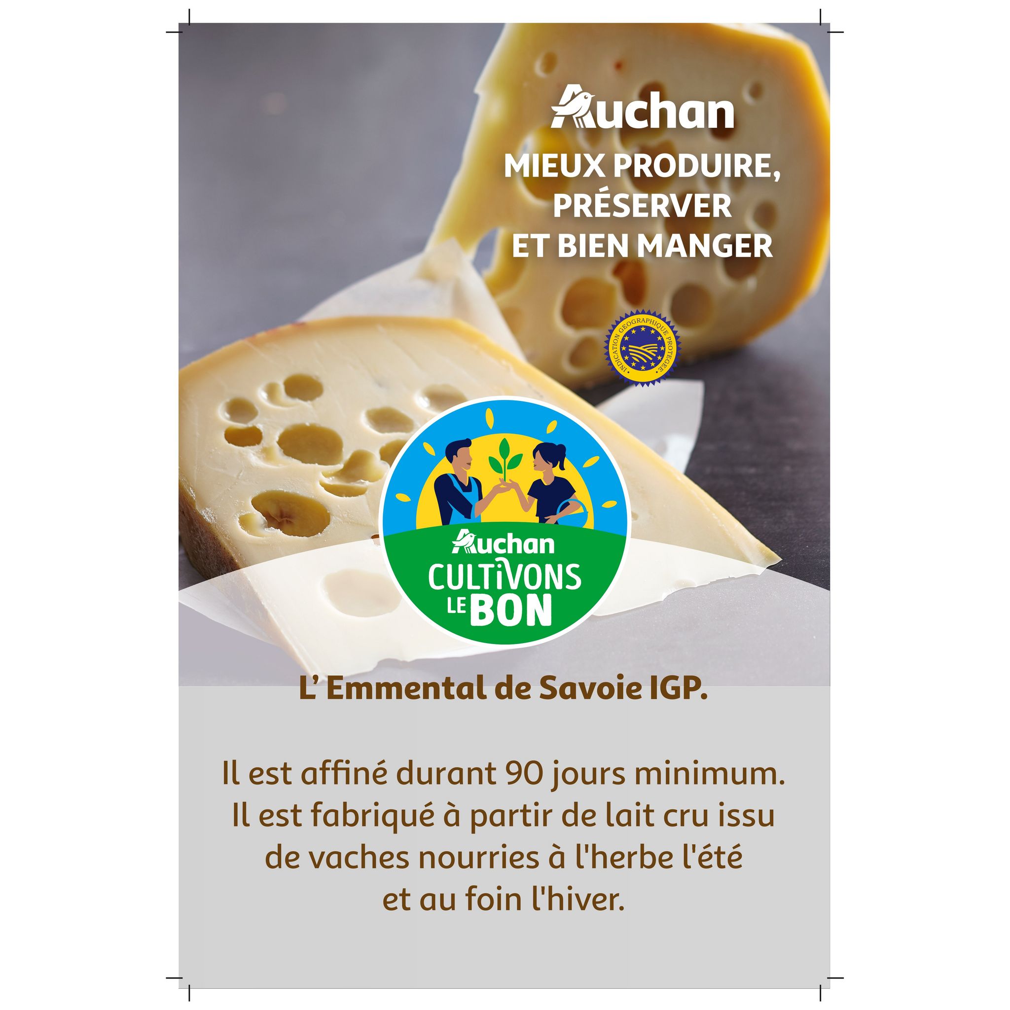 Voir la diapositive 2 : FROMAGERIE CHABERT CULTIVONS LE BON Emmental râpé de Savoie IGP Filière Responsable 200g