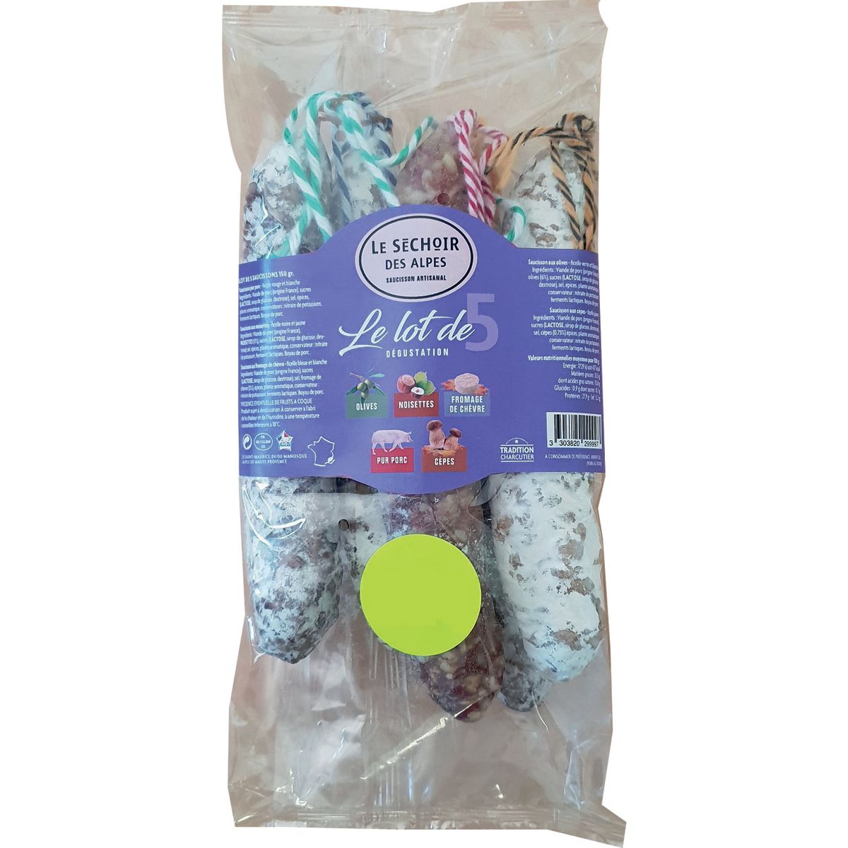 LE SECHOIR DES ALPES Saucissons festif dégustation 675g 5 pièces 675g
