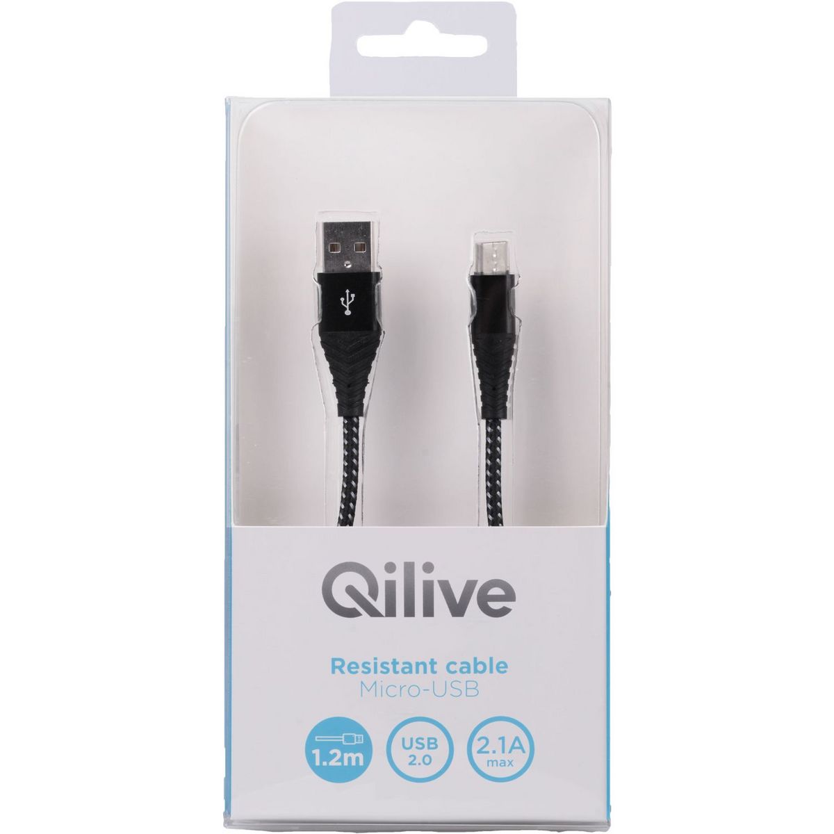 QILIVE Câble de charge USB / Micro USB Strong 1.2 m Noir