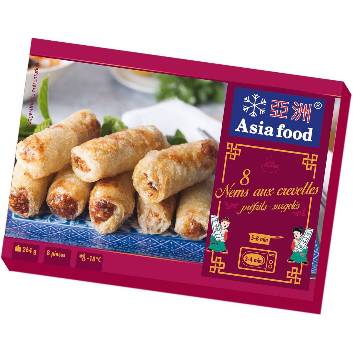 Nem aux crevettes préfrits 8 pièces 264g