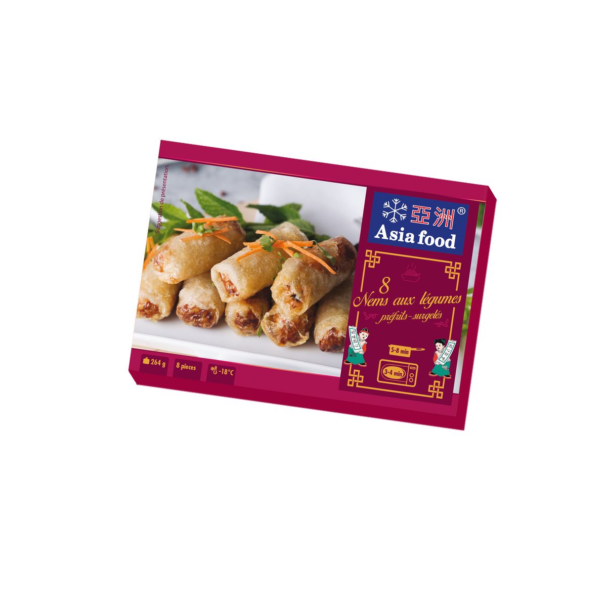 ASIA FOOD Nems aux légumes et sauce 8 pièces 264g