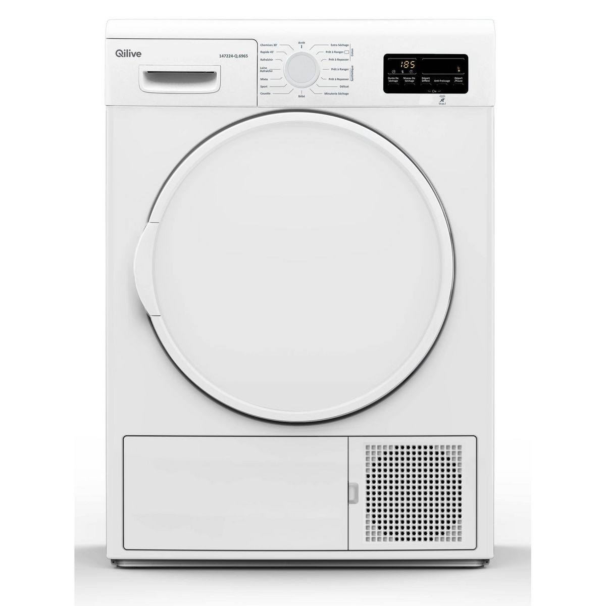 QILIVE Sèche linge porte pleine Q.6965, 8 kg, Pompe à chaleur, A++