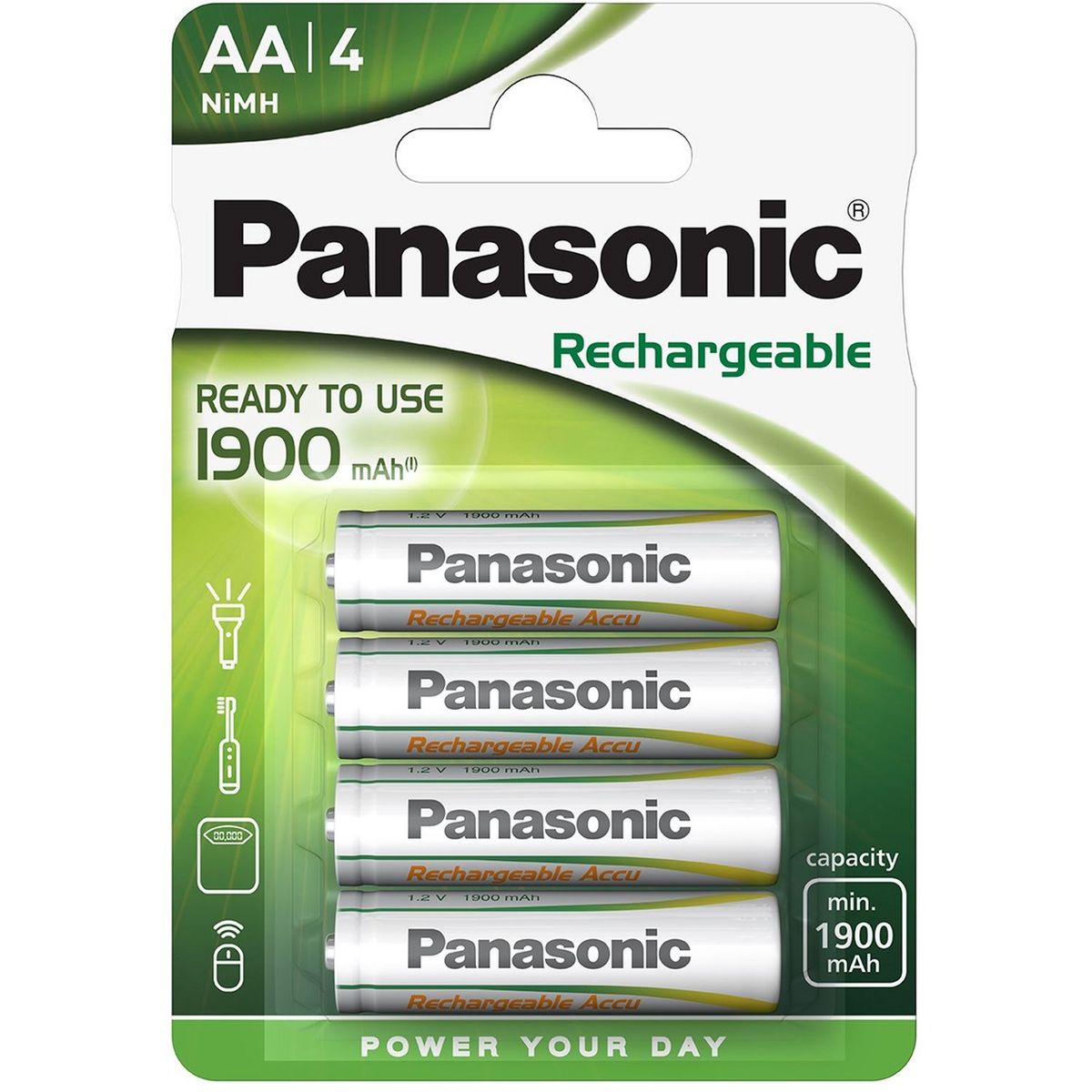 PANASONIC Lot de 4 Piles Rechargeables AA NiMh