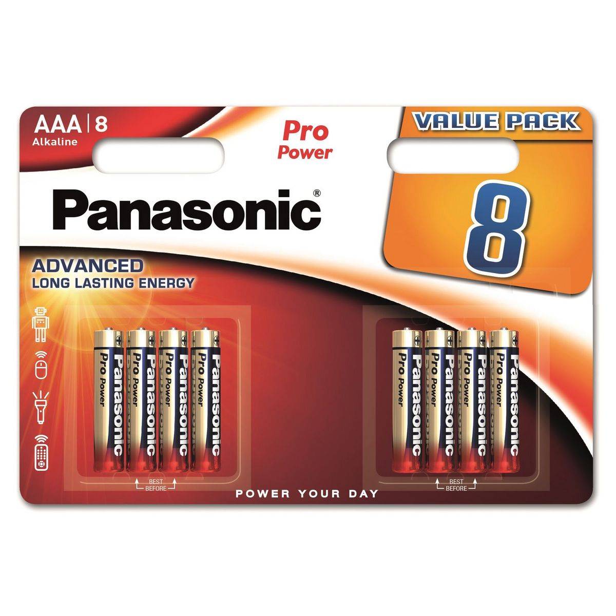 PANASONIC Lot de 8 Piles AAA Pro Power LR03 Alcaline