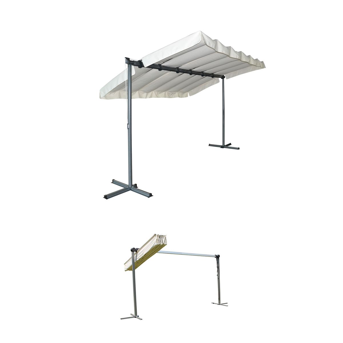 HABRITA Pergola marquise - Autoportée - Acier/toile - 9m²