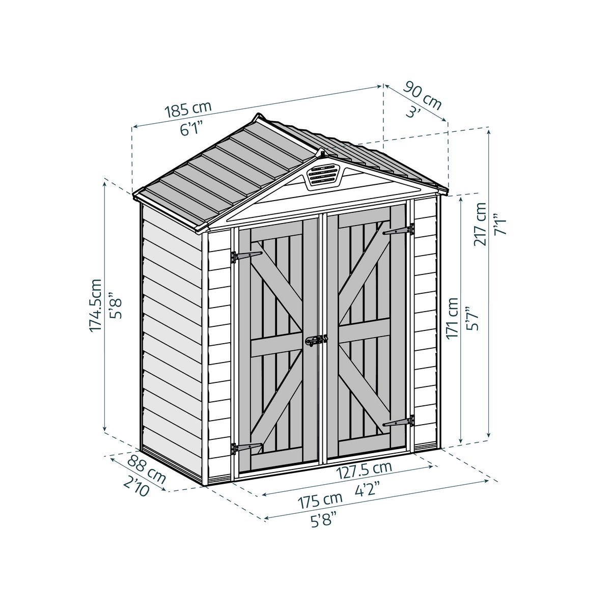 CANOPIA BY PALRAM Abri de jardin polycarbonate - Avec plancher - 1,7m² - SKYLIGHT