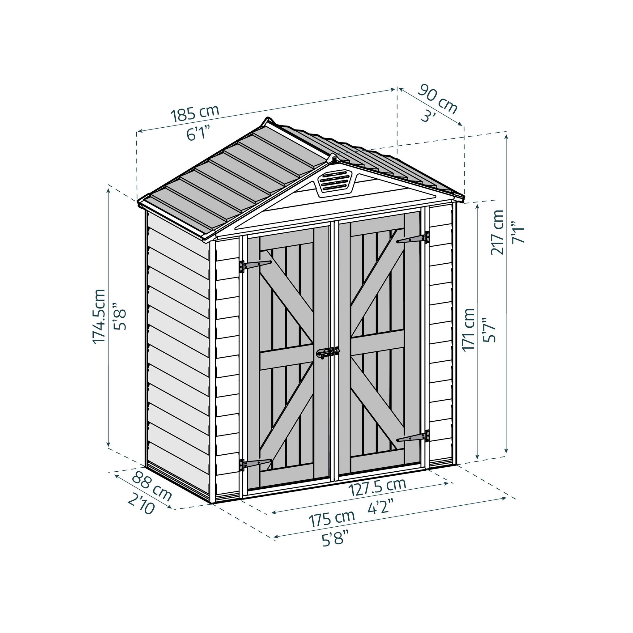 Voir la diapositive 5 : CANOPIA BY PALRAM Abri de jardin polycarbonate - Avec plancher - 1,7m² - SKYLIGHT