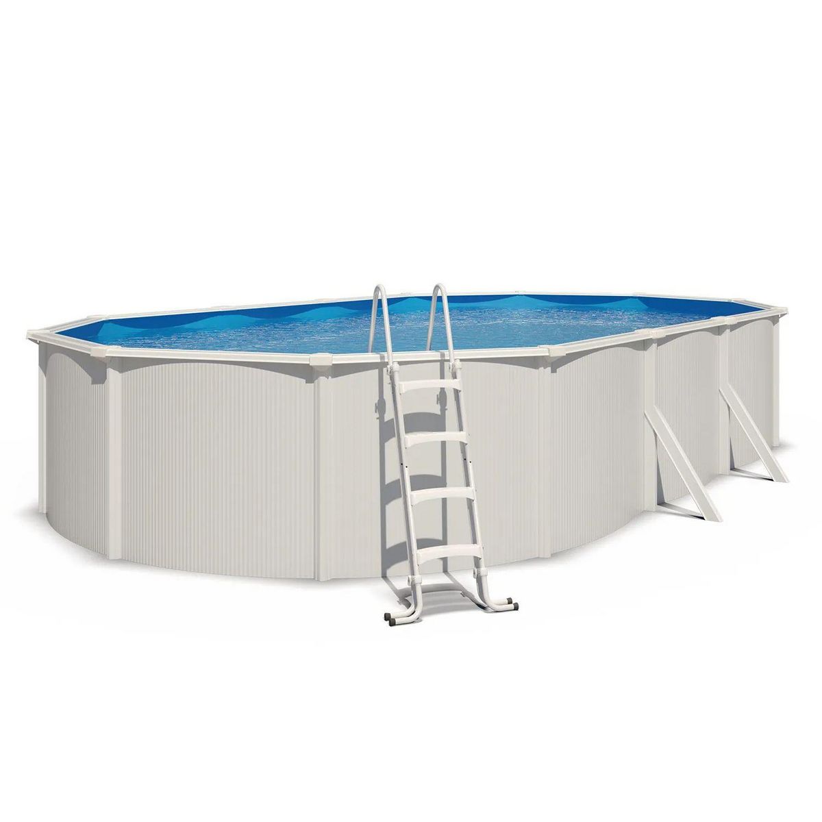 ALEO BY TRIGANO Piscine hors sol acier ovale SAPHIR  - 7,65 x 4,60 x 1,20m - blanche