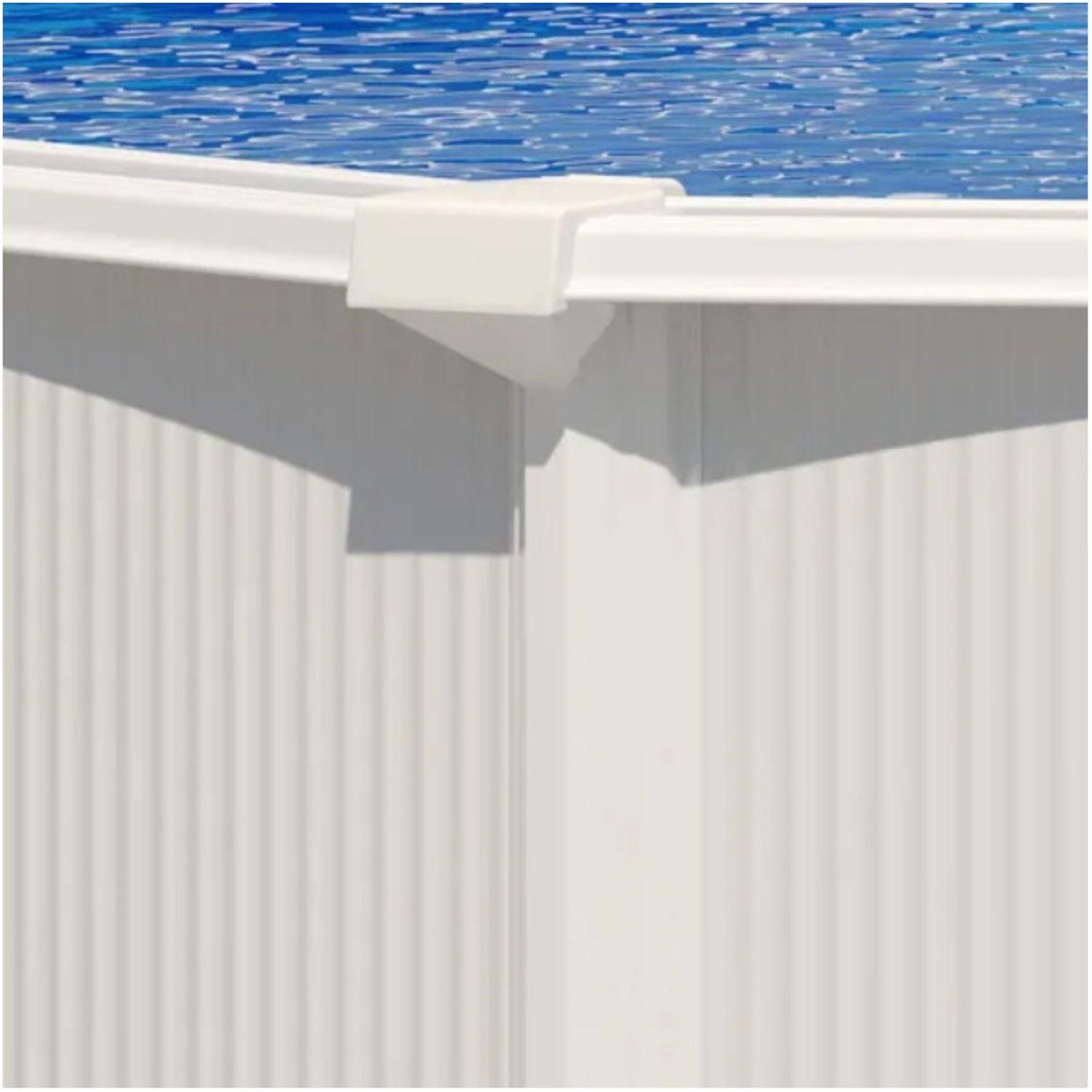 Voir la diapositive 3 : ALEO BY TRIGANO Piscine hors sol acier ovale SAPHIR  - 7,65 x 4,60 x 1,20m - blanche