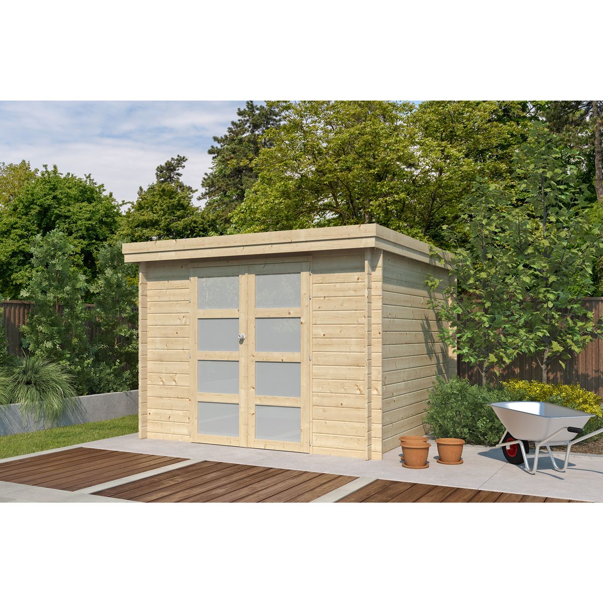 Abri de jardin bois - toit plat - 7,26m² - APETINA