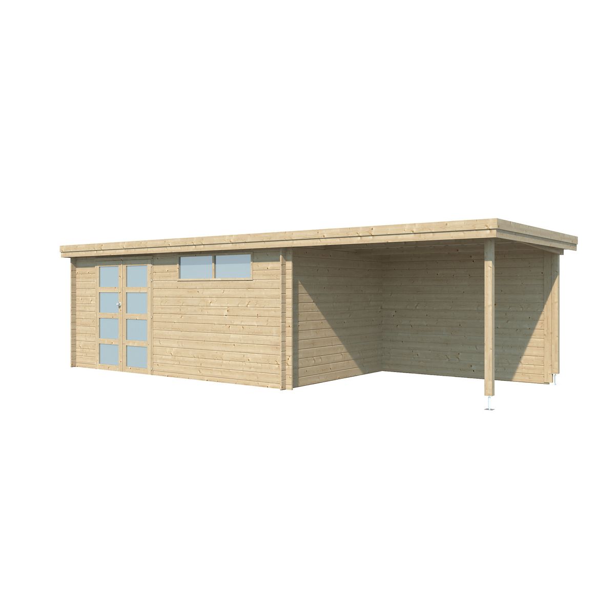 GARDENAS Abri de jardin bois - Toit plat - 21m² - APETINA