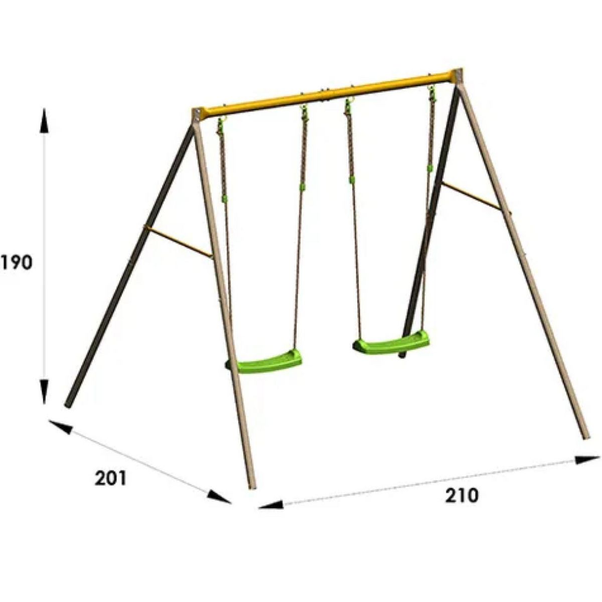 ALEO BY TRIGANO Portique balançoire - Métal - H1,90m - DUETTO