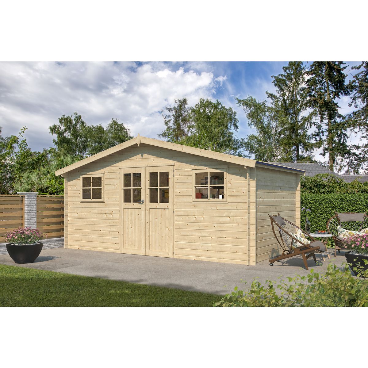 GARDENAS Abri de jardin bois - 12,9m² - LUPA