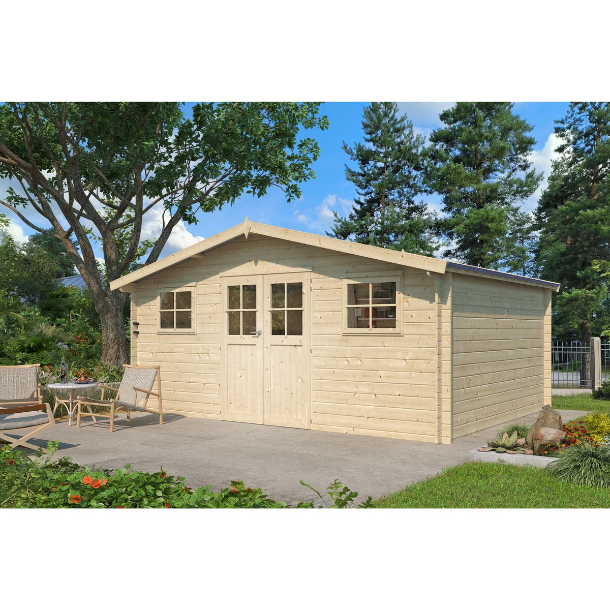 GARDENAS Abri de jardin bois - 17,2m² - NINO