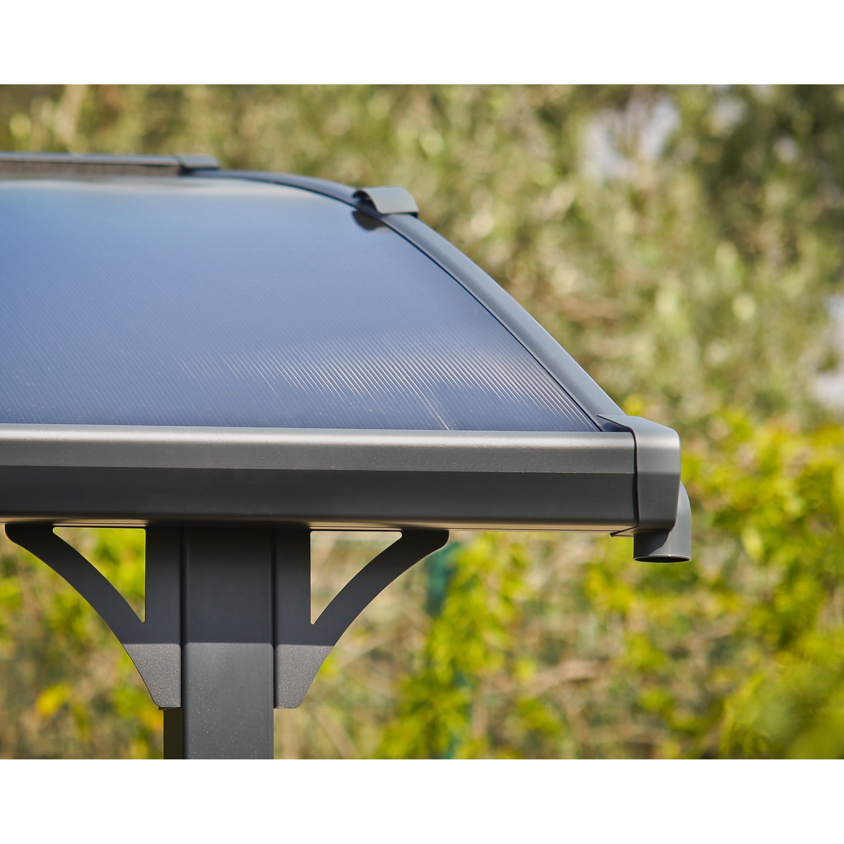 Voir la diapositive 6 : Carport en aluminium ARCADIA 5000 - 18 m² - Gris