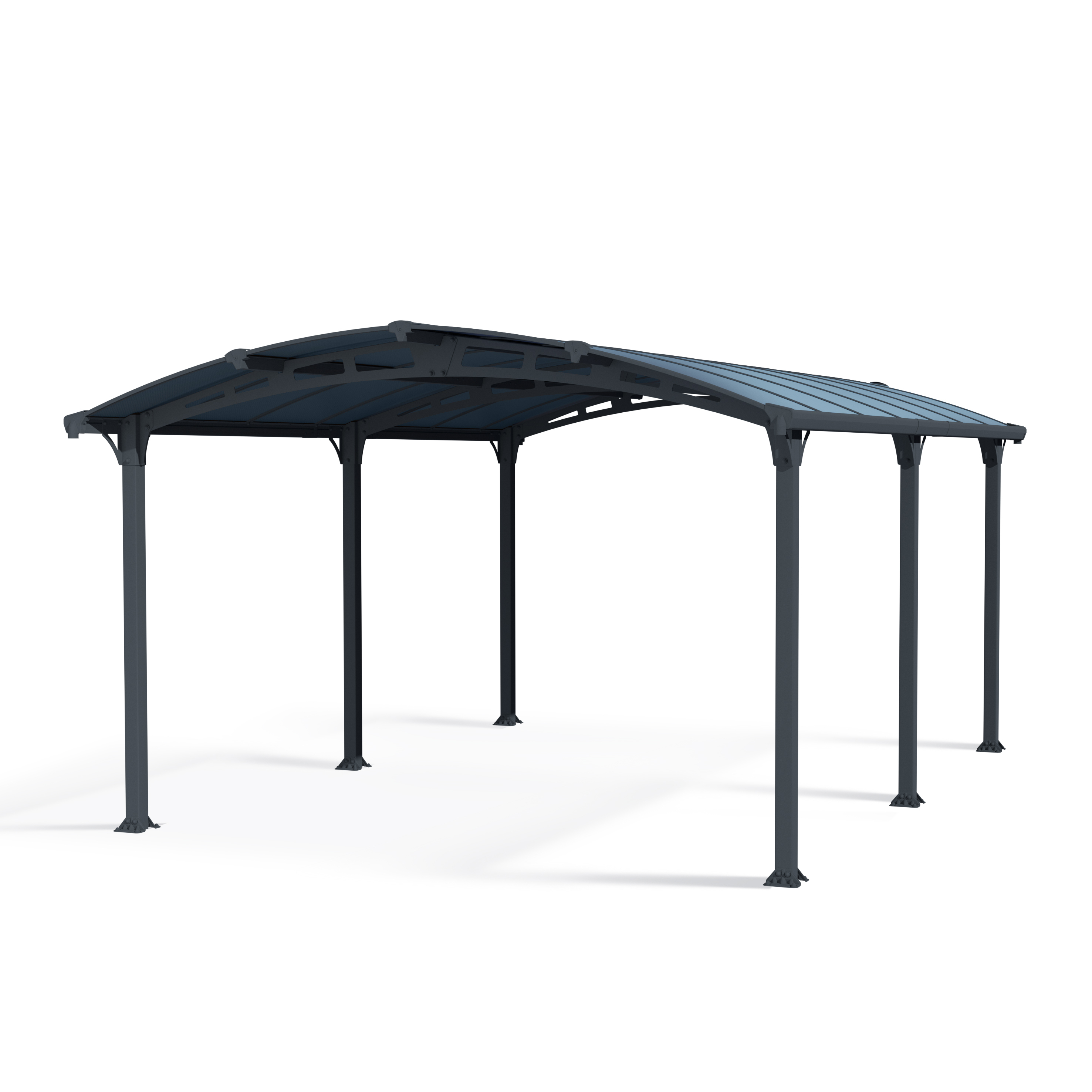 Voir la diapositive 9 : Carport en aluminium ARCADIA 5000 - 18 m² - Gris
