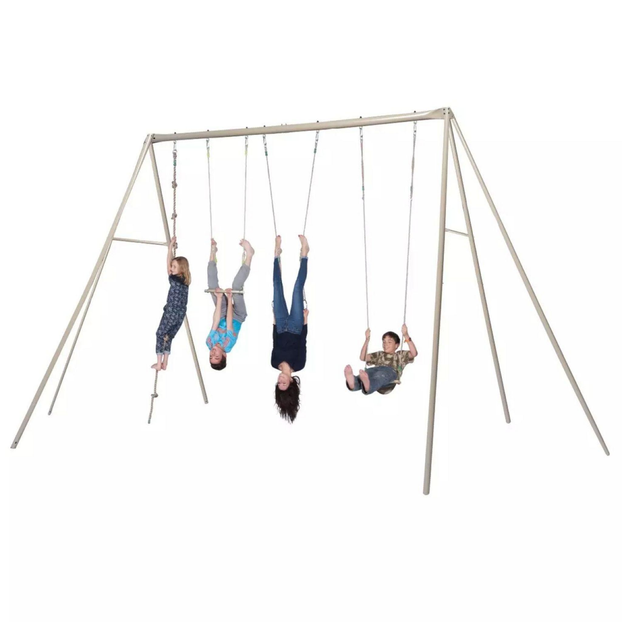 Voir la diapositive 2 : ALEO BY TRIGANO Portique balançoire - Métal - H3,50m - BAXTER