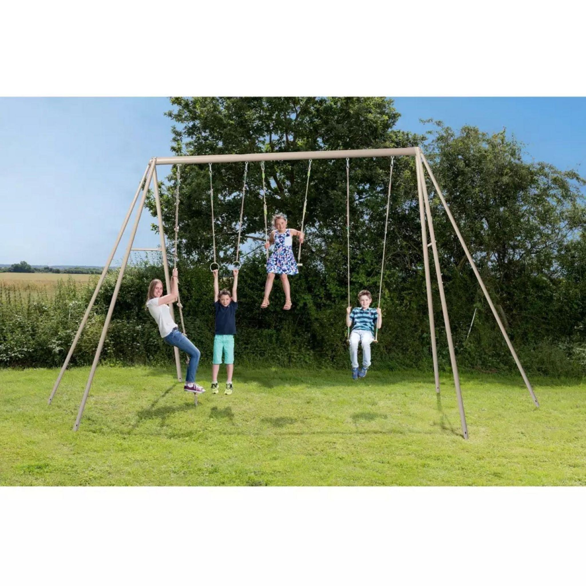 Voir la diapositive 3 : ALEO BY TRIGANO Portique balançoire - Métal - H3,50m - BAXTER