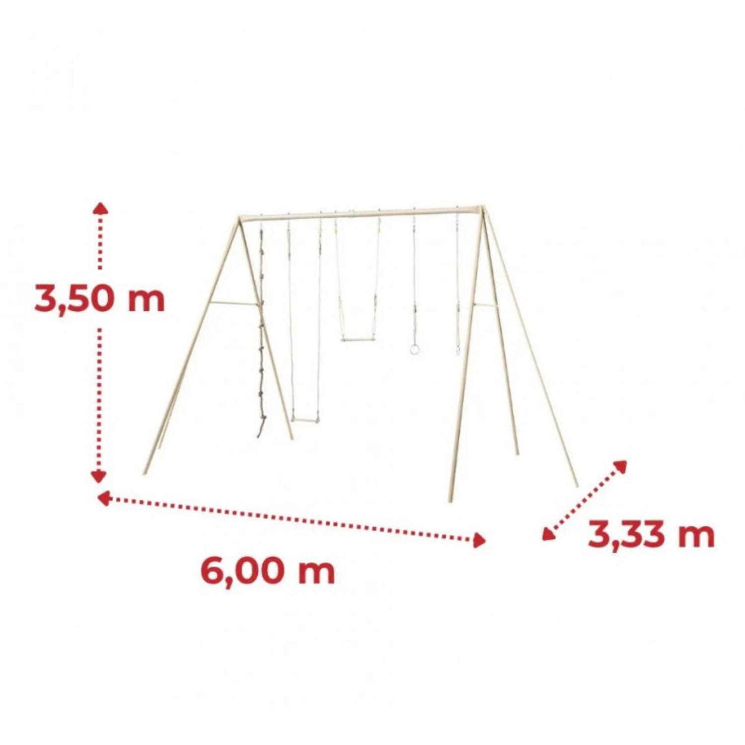Voir la diapositive 4 : ALEO BY TRIGANO Portique balançoire - Métal - H3,50m - BAXTER