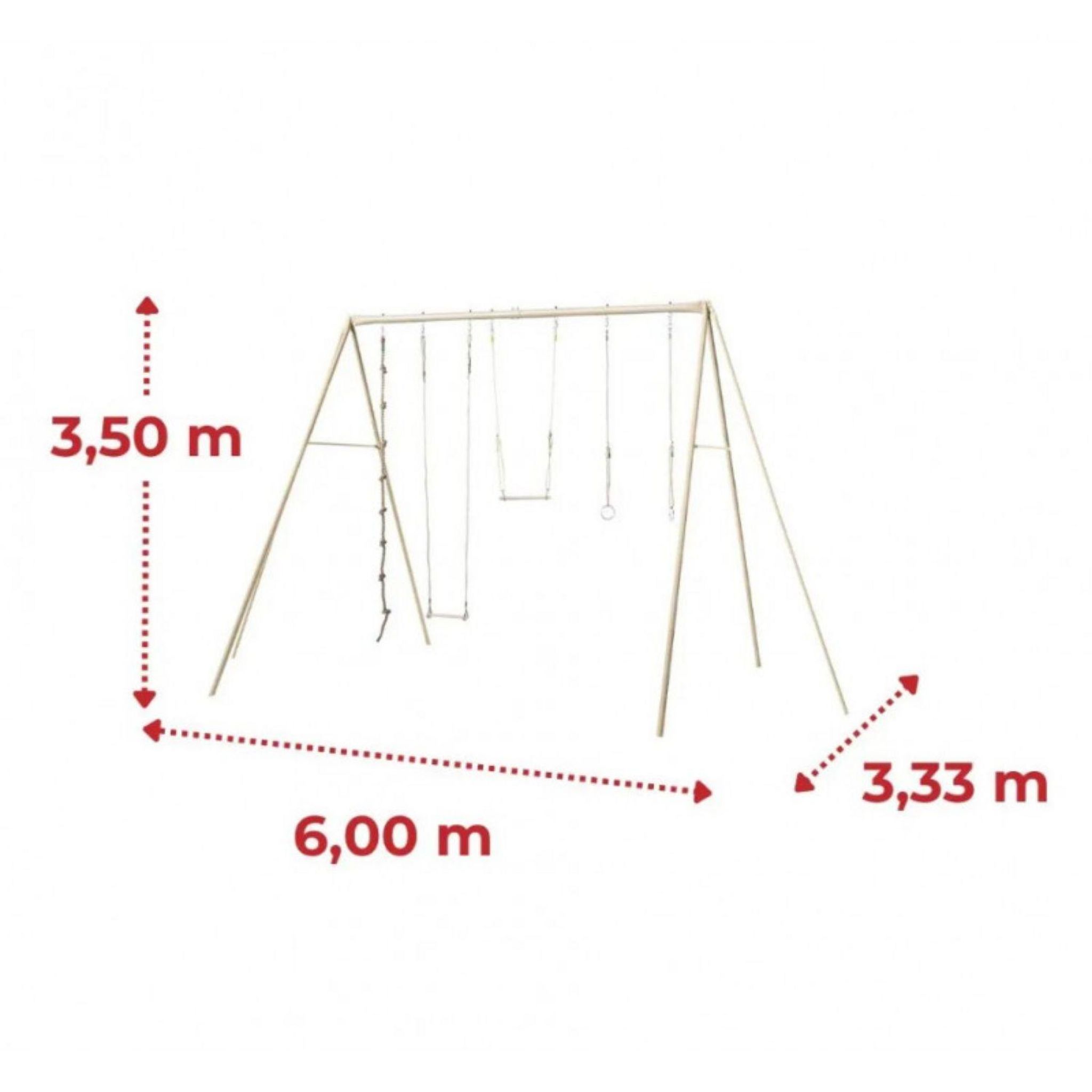 Voir la diapositive 4 : ALEO BY TRIGANO Portique balançoire - Métal - H3,50m - BAXTER