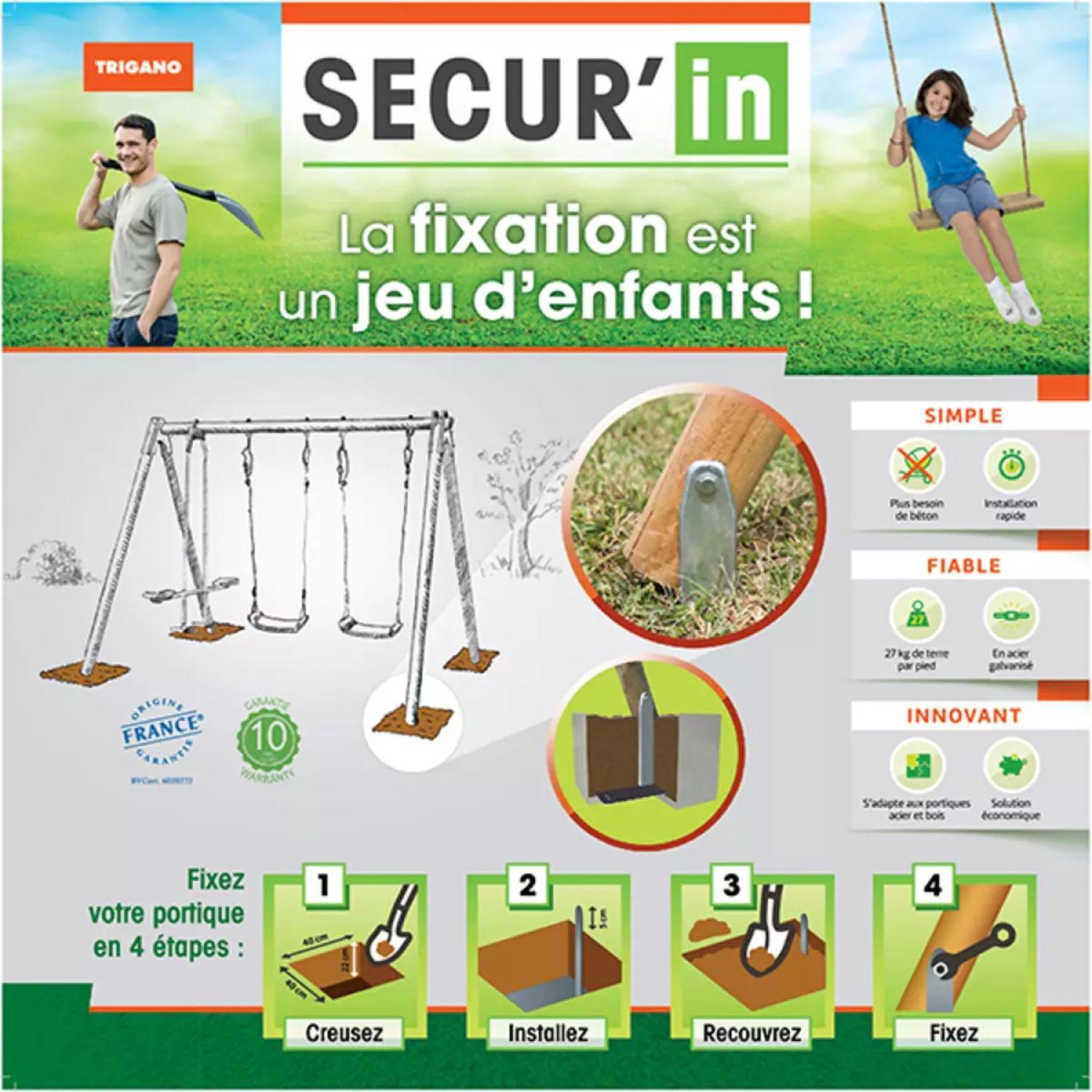 Voir la diapositive 3 : ALEO BY TRIGANO Kit de scellement pour portique bois ou métal