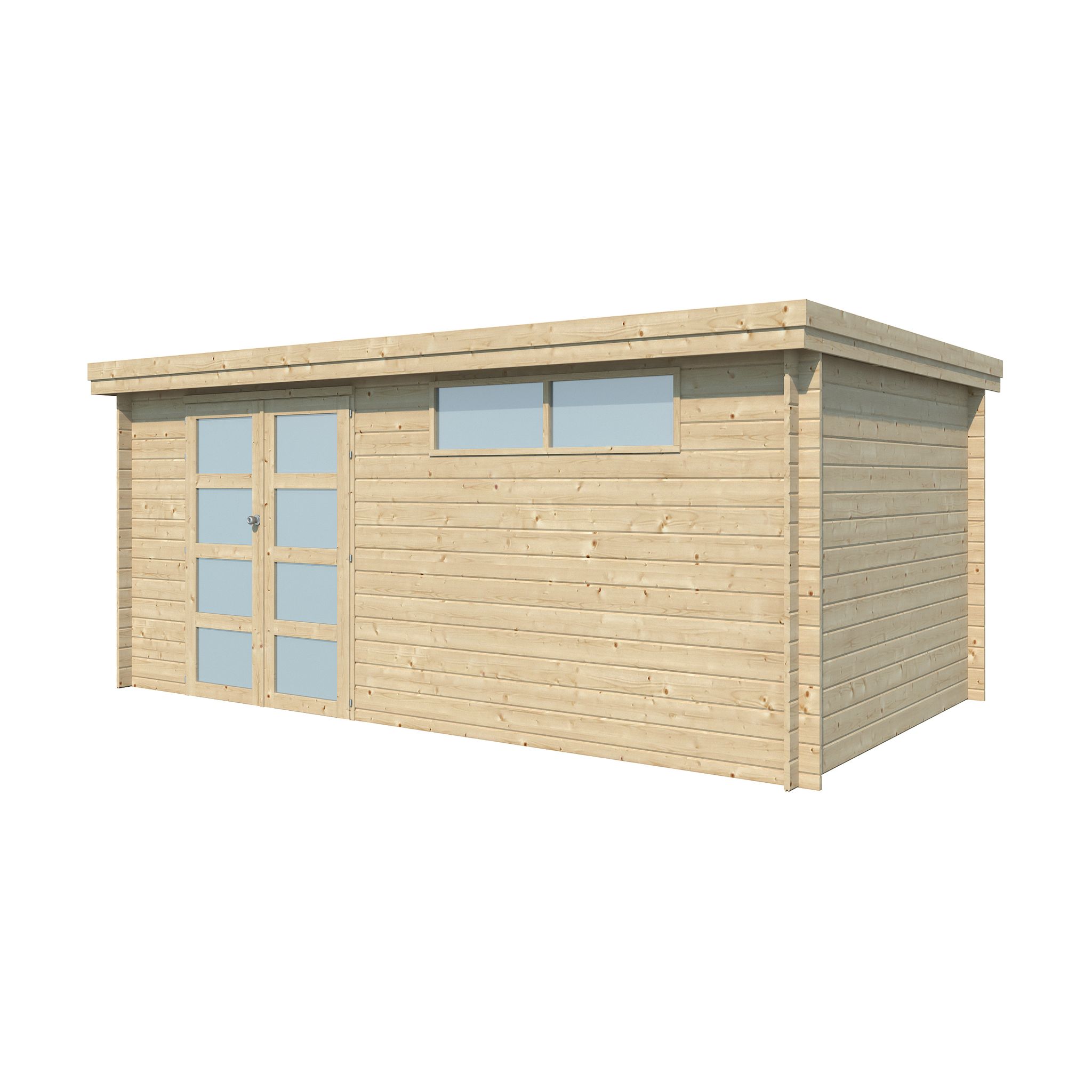 Voir la diapositive 2 : GARDENAS Abri de jardin bois - toit plat - 12,92m² - APETINA