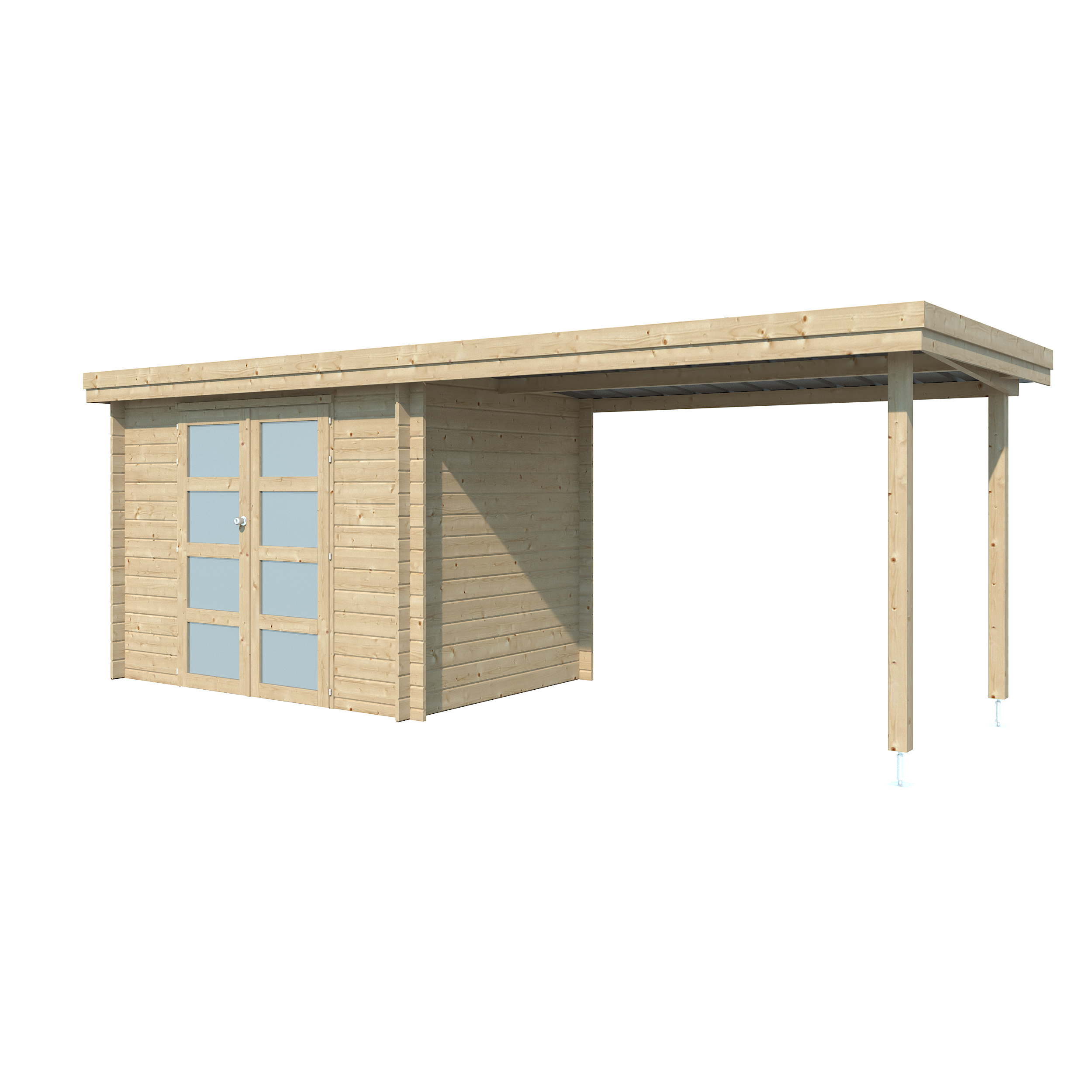 Voir la diapositive 2 : GARDENAS Abri de jardin bois - toit plat - 10,29m² - APETINA