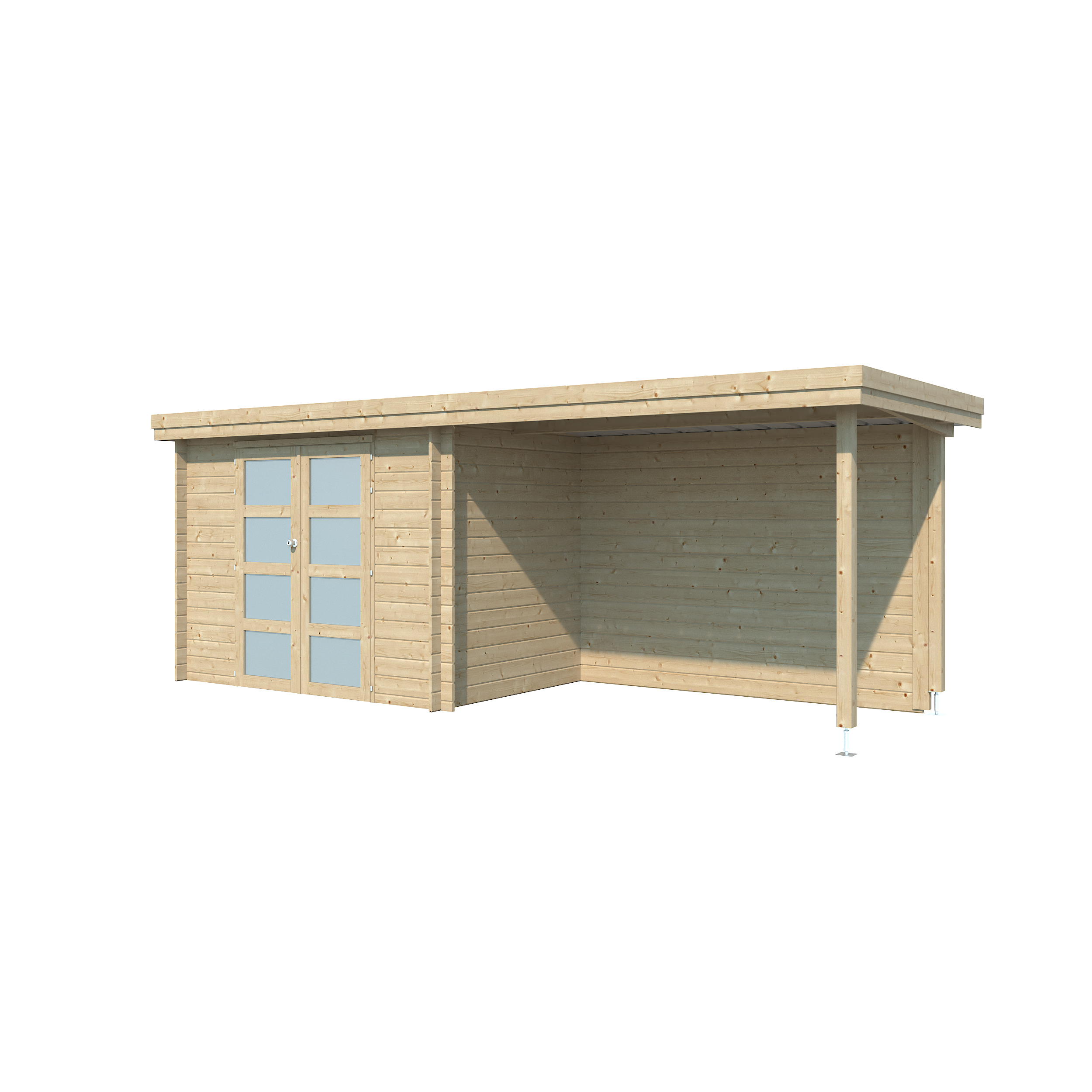 Voir la diapositive 2 : GARDENAS Abri de jardin bois - Toit plat - 10,29m² - APETINA