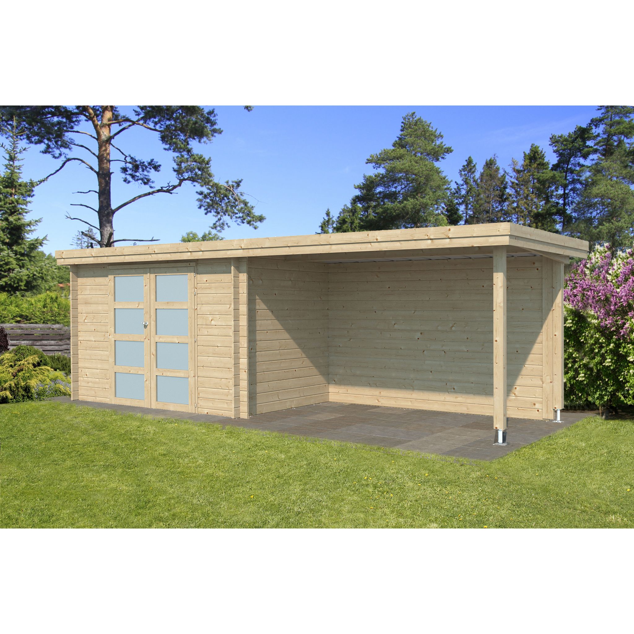 Voir la diapositive 3 : GARDENAS Abri de jardin bois - Toit plat - 10,29m² - APETINA