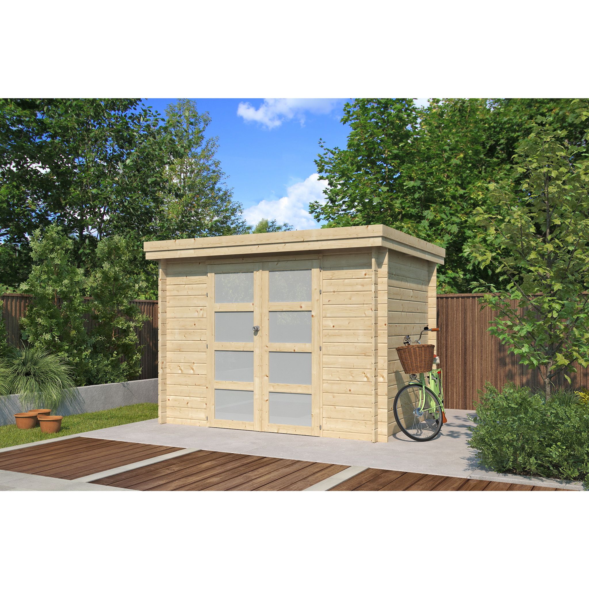 Voir la diapositive 3 : GARDENAS Abri de jardin bois - Toit plat - 4,83m² - APETINA