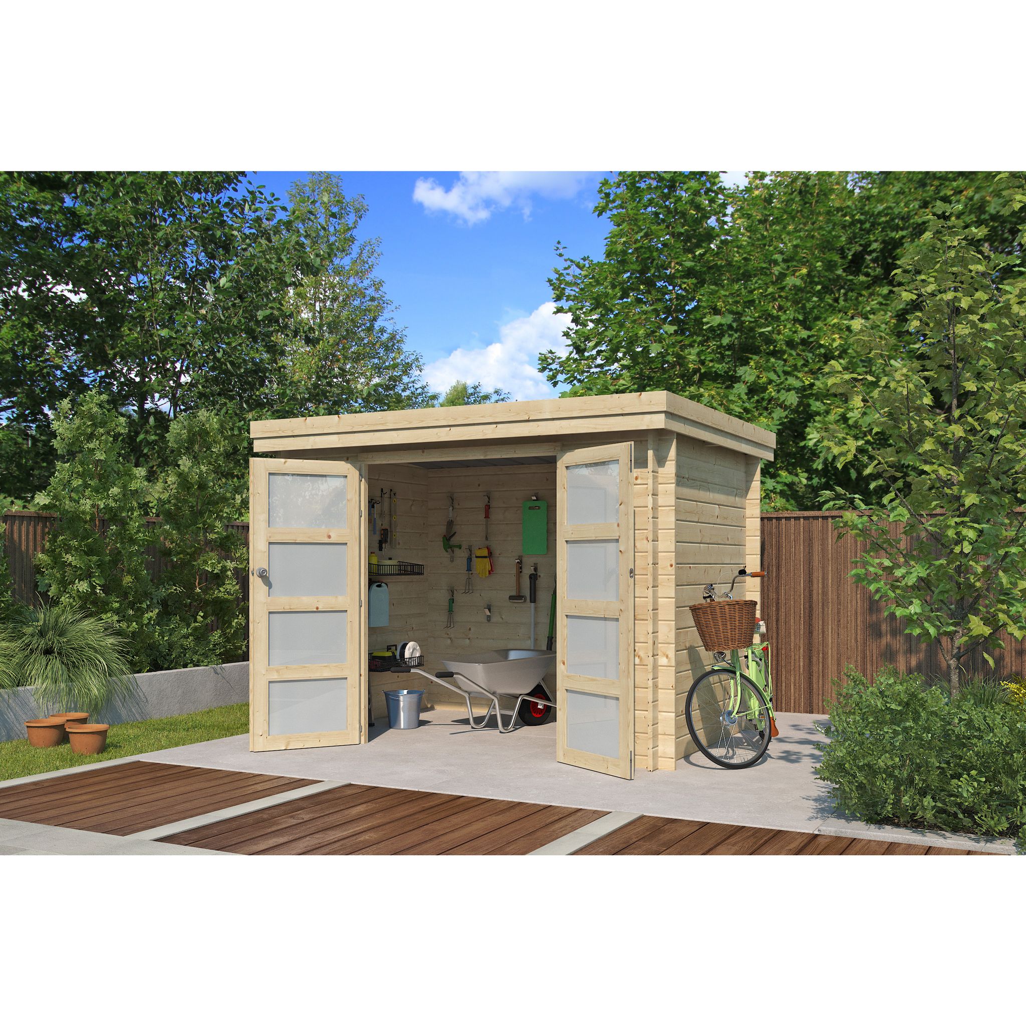 Voir la diapositive 4 : GARDENAS Abri de jardin bois - Toit plat - 4,83m² - APETINA