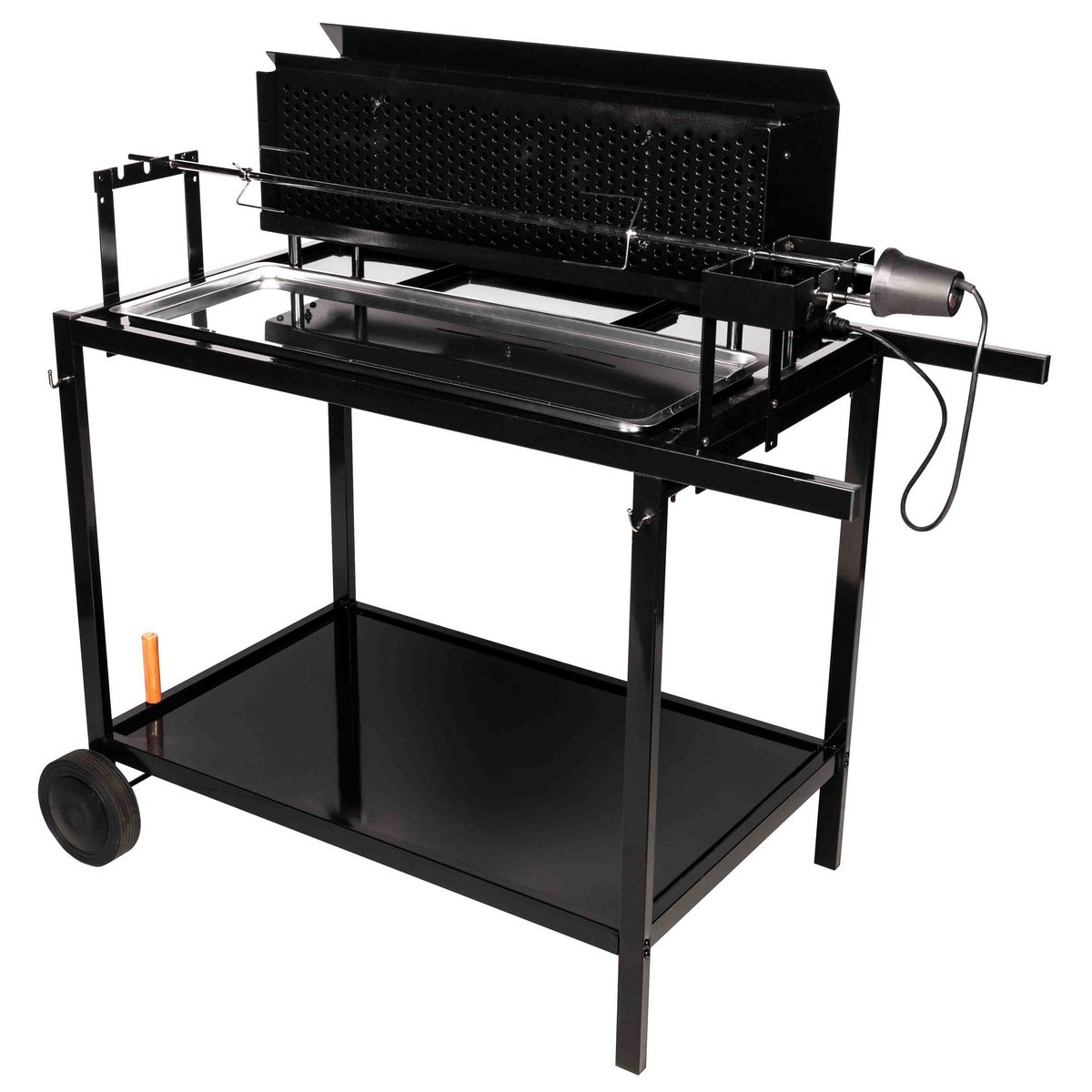 SOMAGIC Barbecue charbon bois et rôtisserie -  Acier - 121.5x68x115.5cm - GRILL PRO
