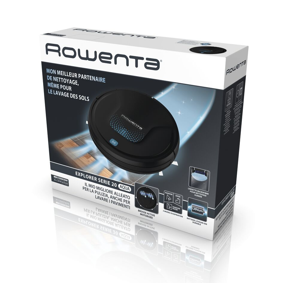 Voir la diapositive 7 : ROWENTA Aspirateur robot RR6875WH - Noir