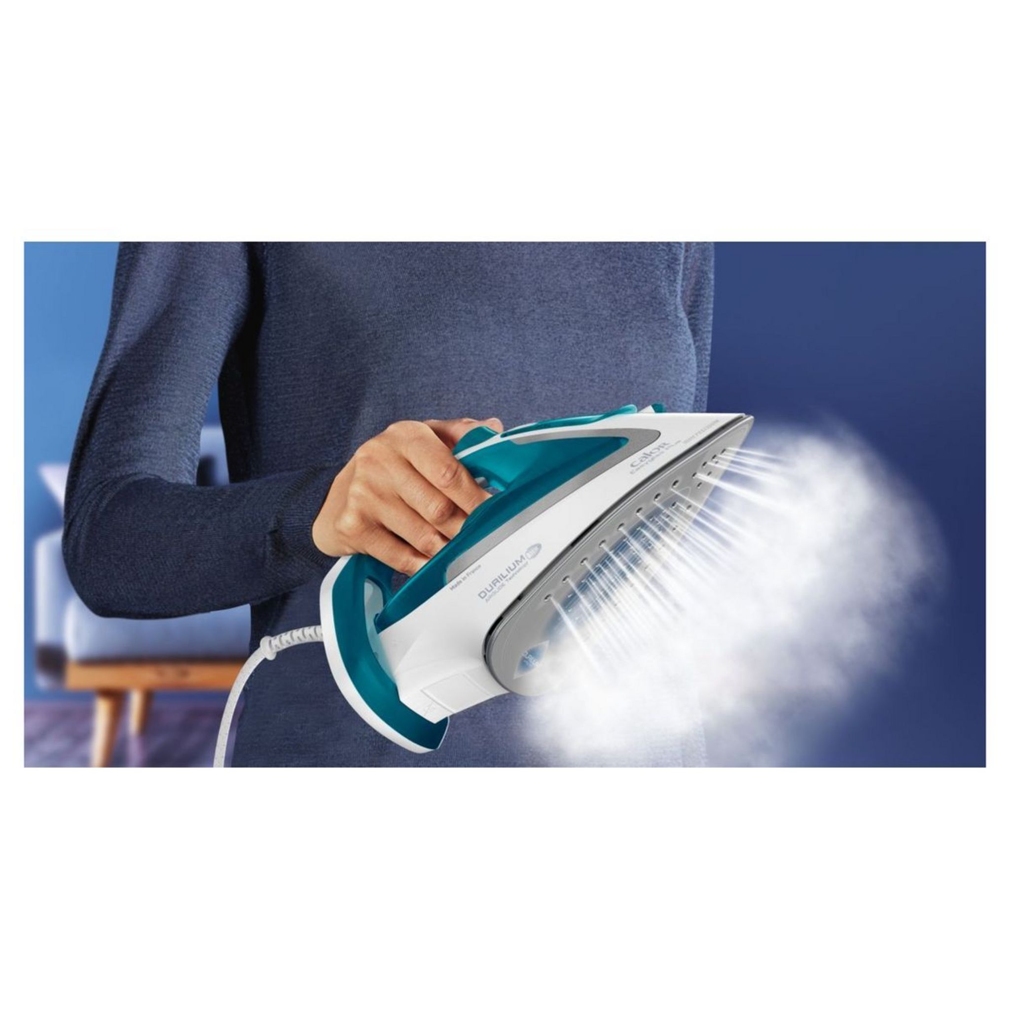 Voir la diapositive 2 : CALOR Fer à repasser EASYGLISS PLUS FV5718C0 Turquoise