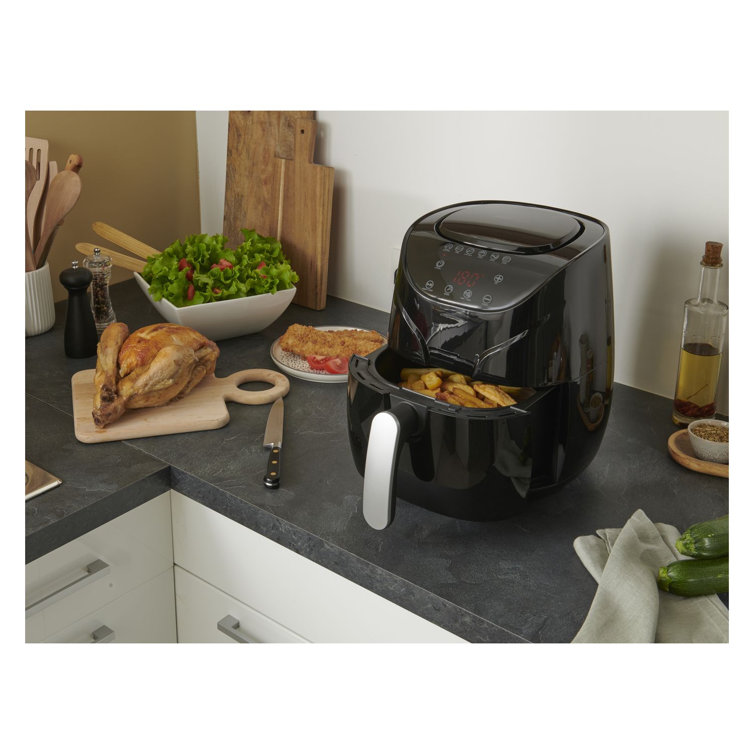 Voir la diapositive 11 : QILIVE Friteuse électrique sans huile à air chaud 152861 - Noir