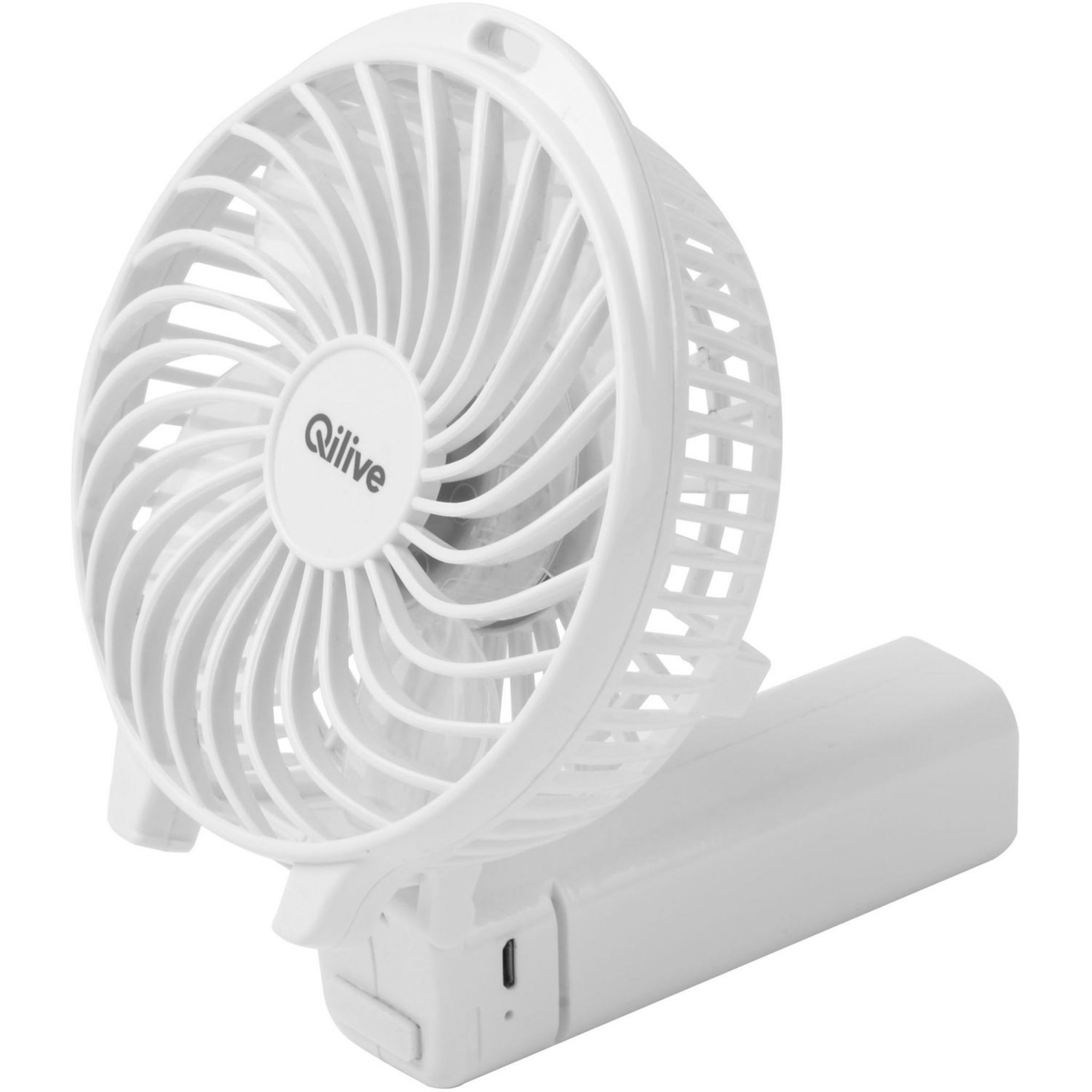 Voir la diapositive 2 : QILIVE Ventilateur de table rechargeable Q.5942 Blanc