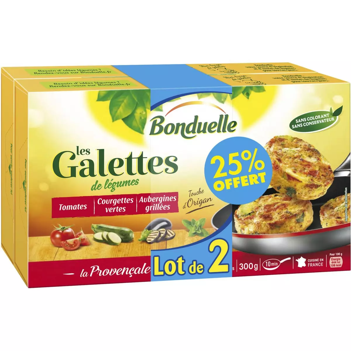 BONDUELLE Galettes de légumes provençales 2x300g