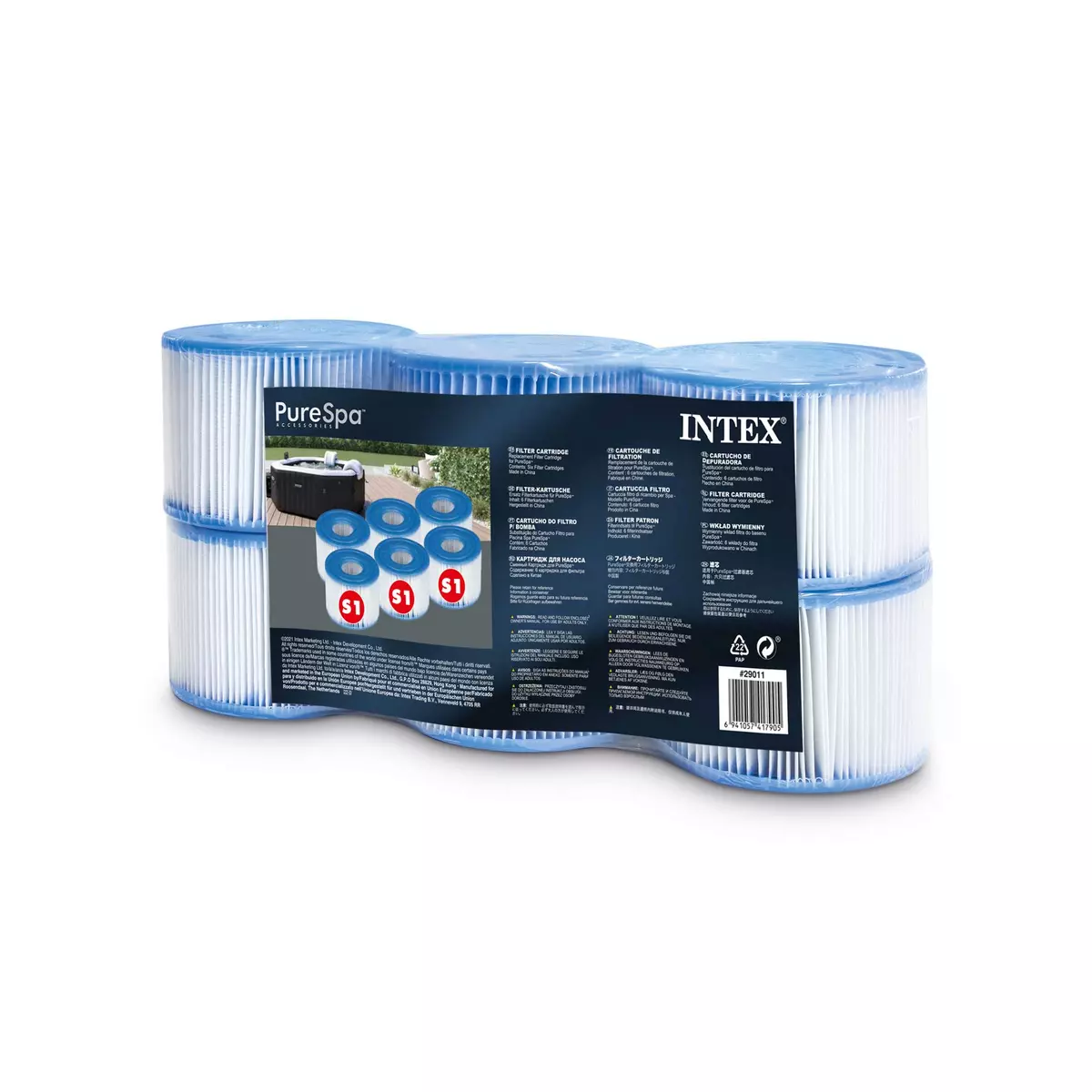 INTEX Lot de 6 cartouches de filtration S1 pour spa gonflable