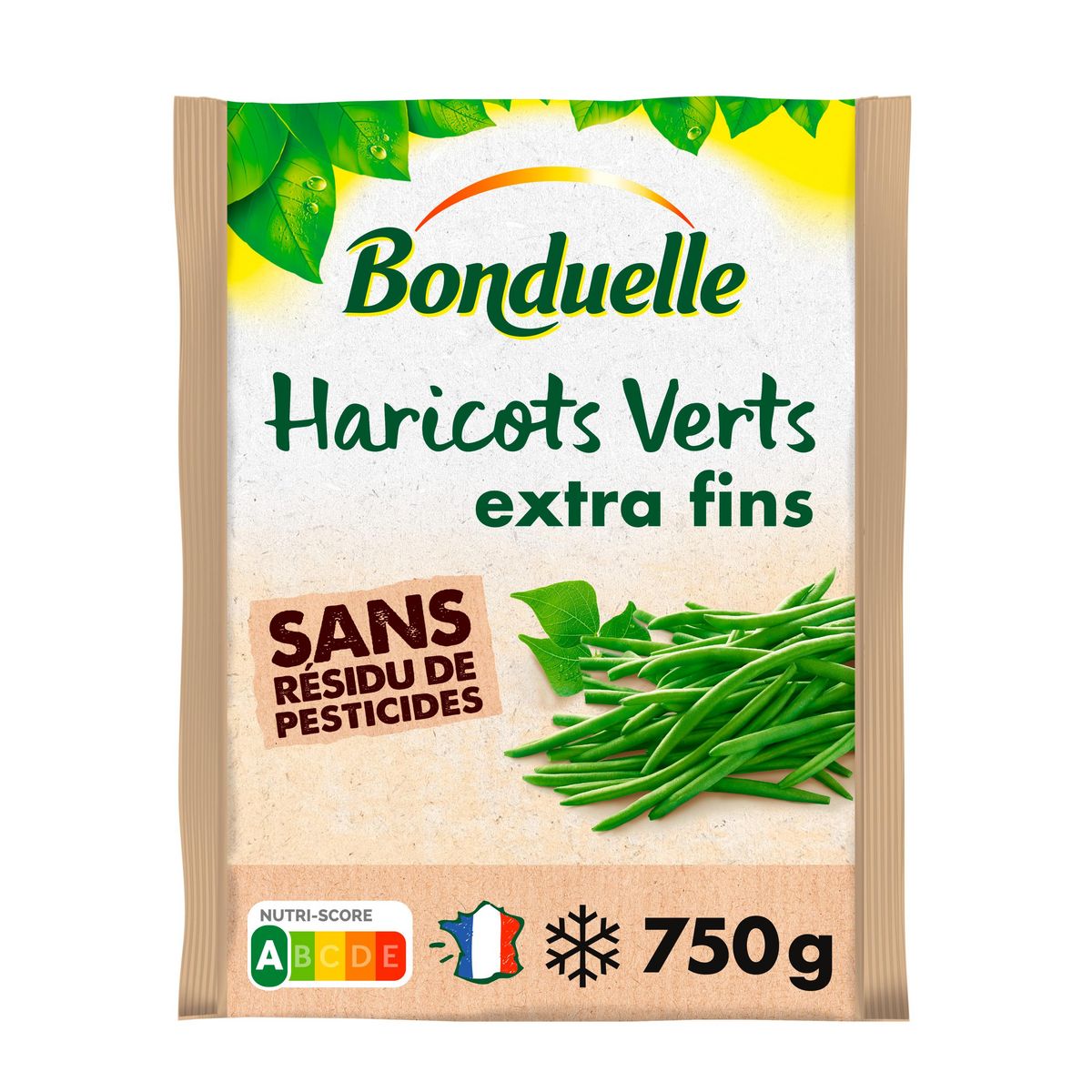 BONDUELLE Haricot vert extra-fin sans résidu de pesticides 3-4 portions 750g
