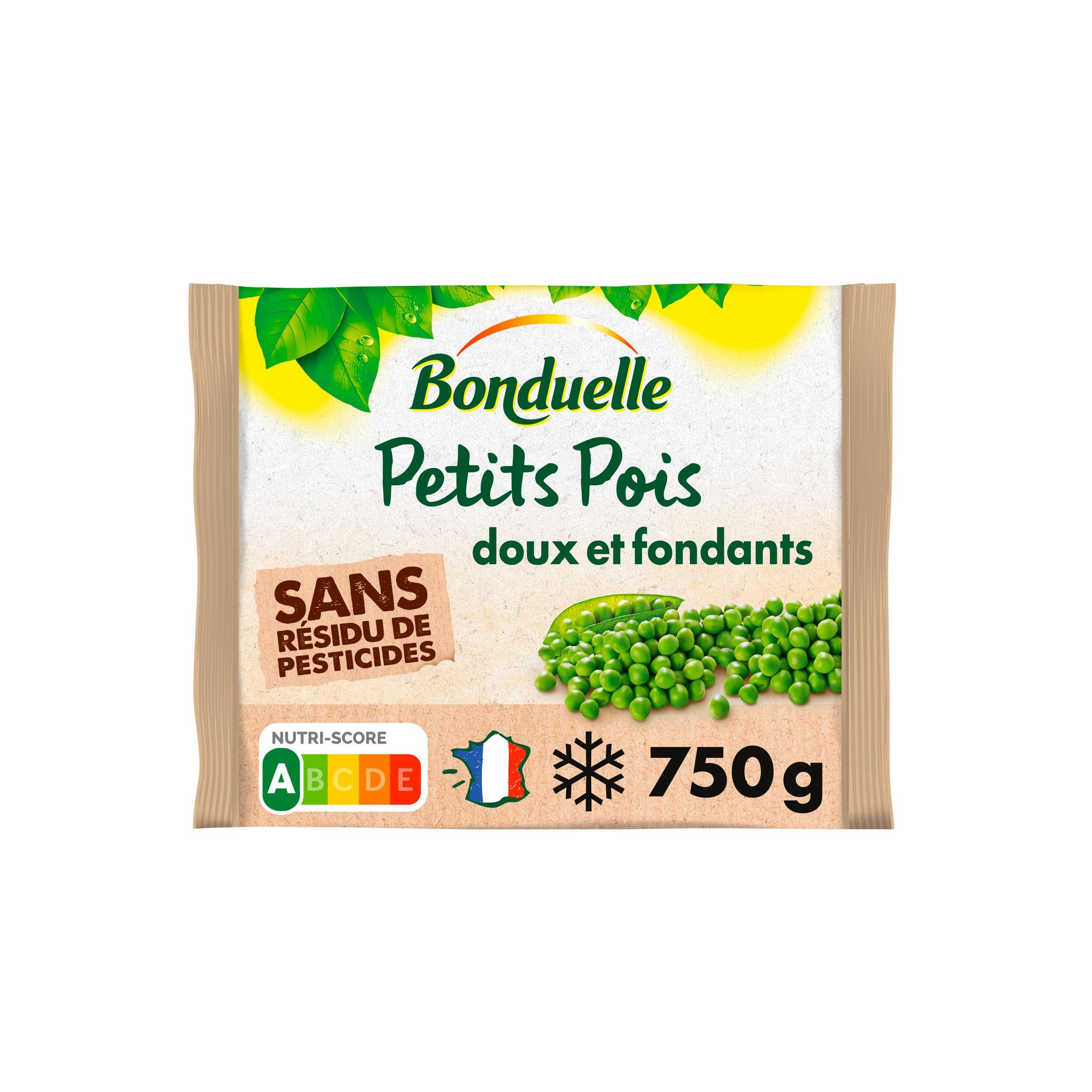 Voir la diapositive 2 : BONDUELLE Petits pois extra-fondant sans résidu de pesticides 3-4 portions 750g