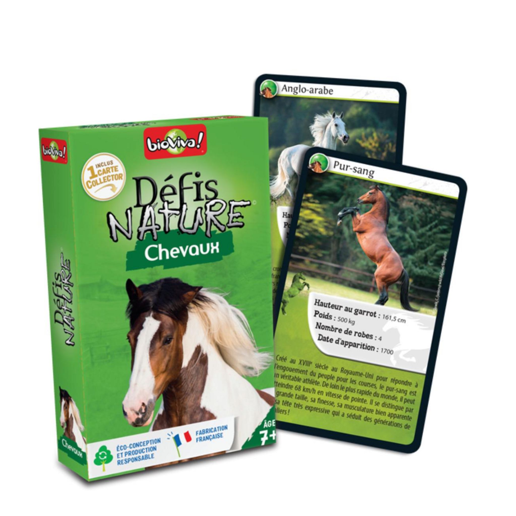 Voir la diapositive 3 : BIOVIVA Pack cartes Défi Nature Chevaux, inclus une carte collector