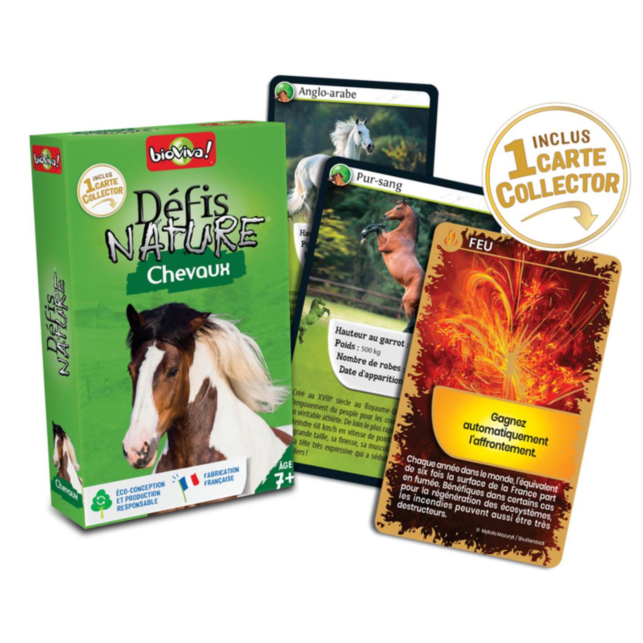 Voir la diapositive 4 : BIOVIVA Pack cartes Défi Nature Chevaux, inclus une carte collector
