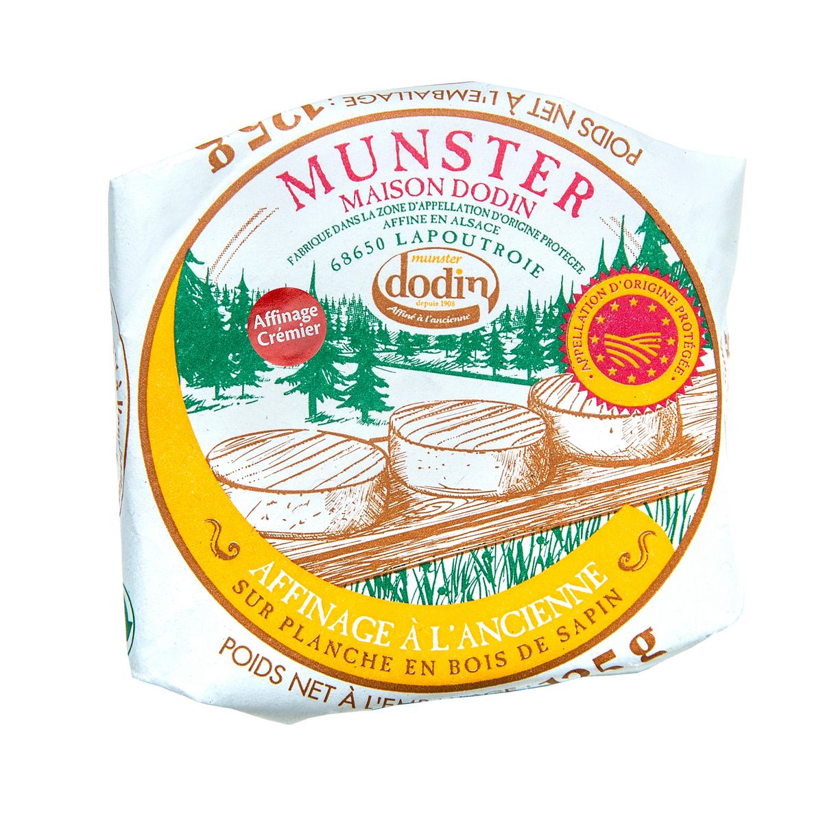 MAISON DODIN Munster AOP affiné à l'ancienne, 27% mg 125g