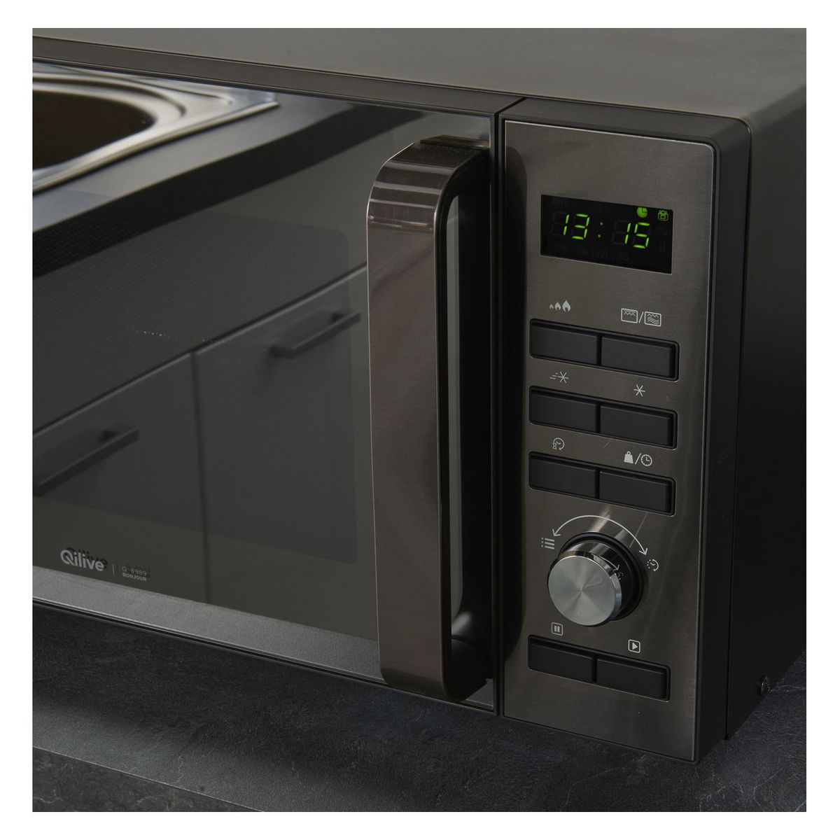 QILIVE Micro-ondes Grill Q.6989 - 900 W - Capacité 23 L - Noir